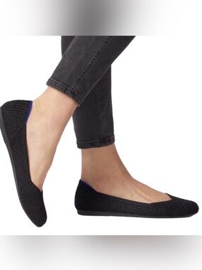ROTHYS The Flat Round Toe Black Size 7.5 New In Box
